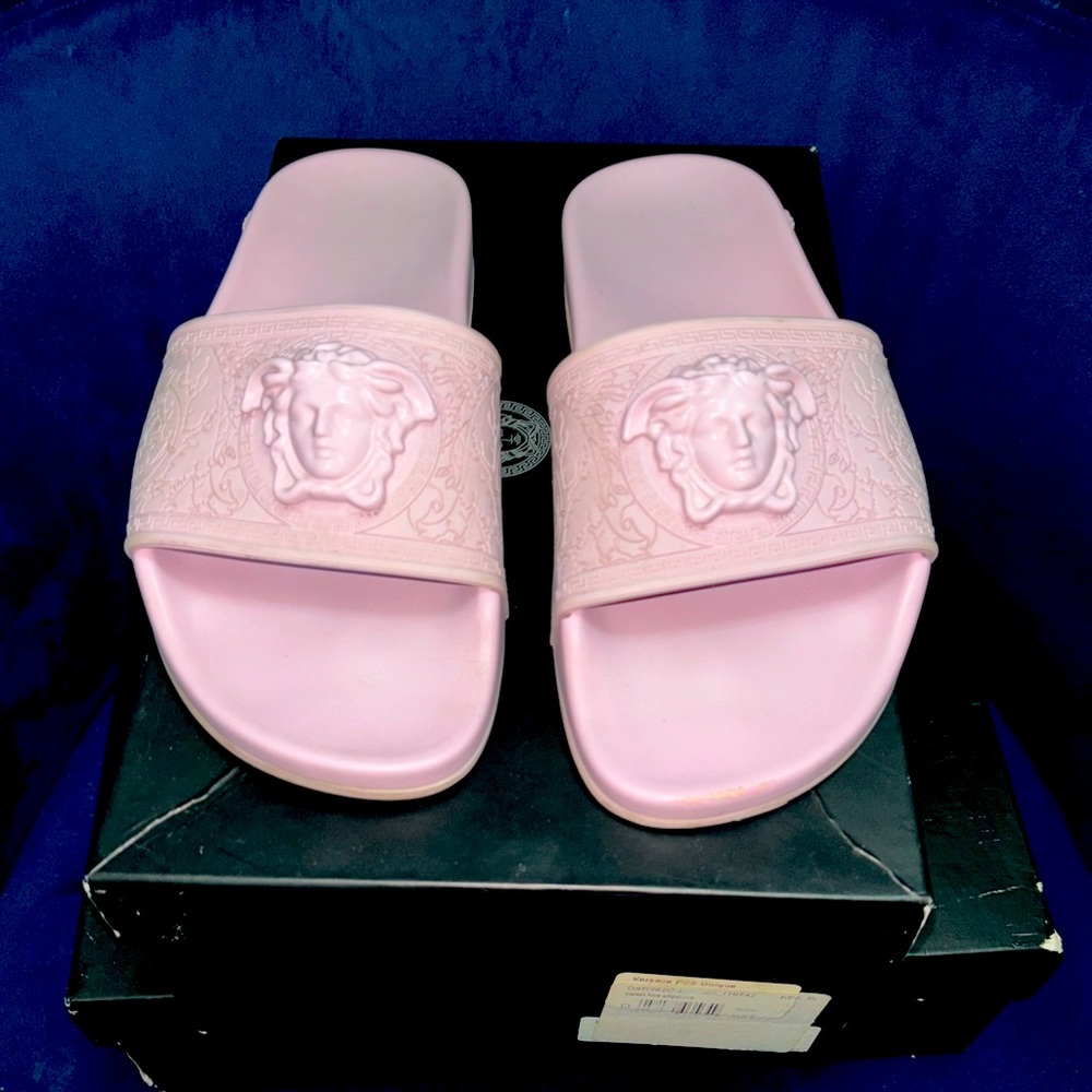 Pink Versace slides